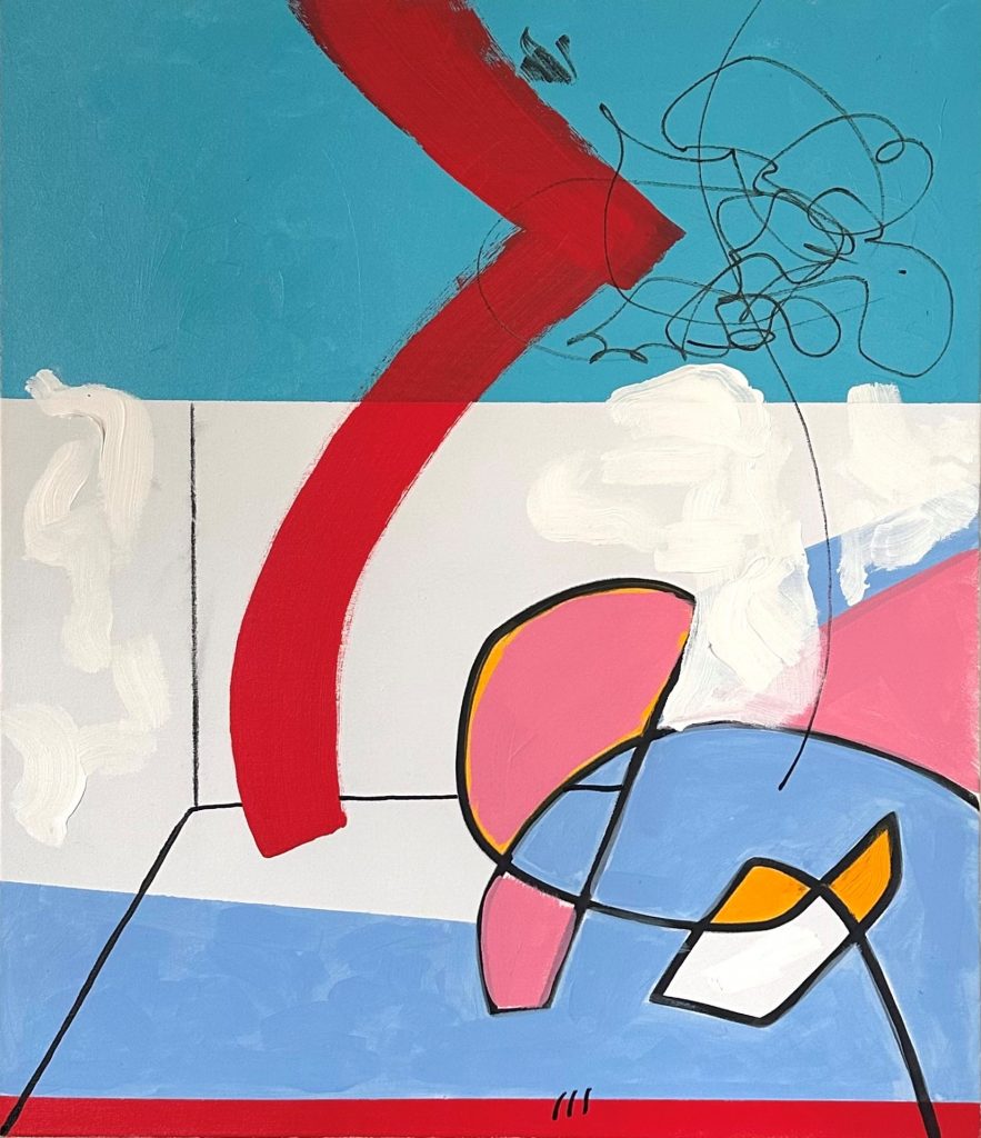 Absent mindeness - Acryl und Lack auf Leinwand: 70x60cm, 2022