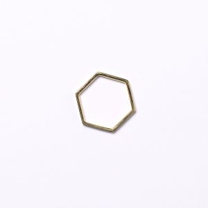 Gold Ring Hexagon schmal
