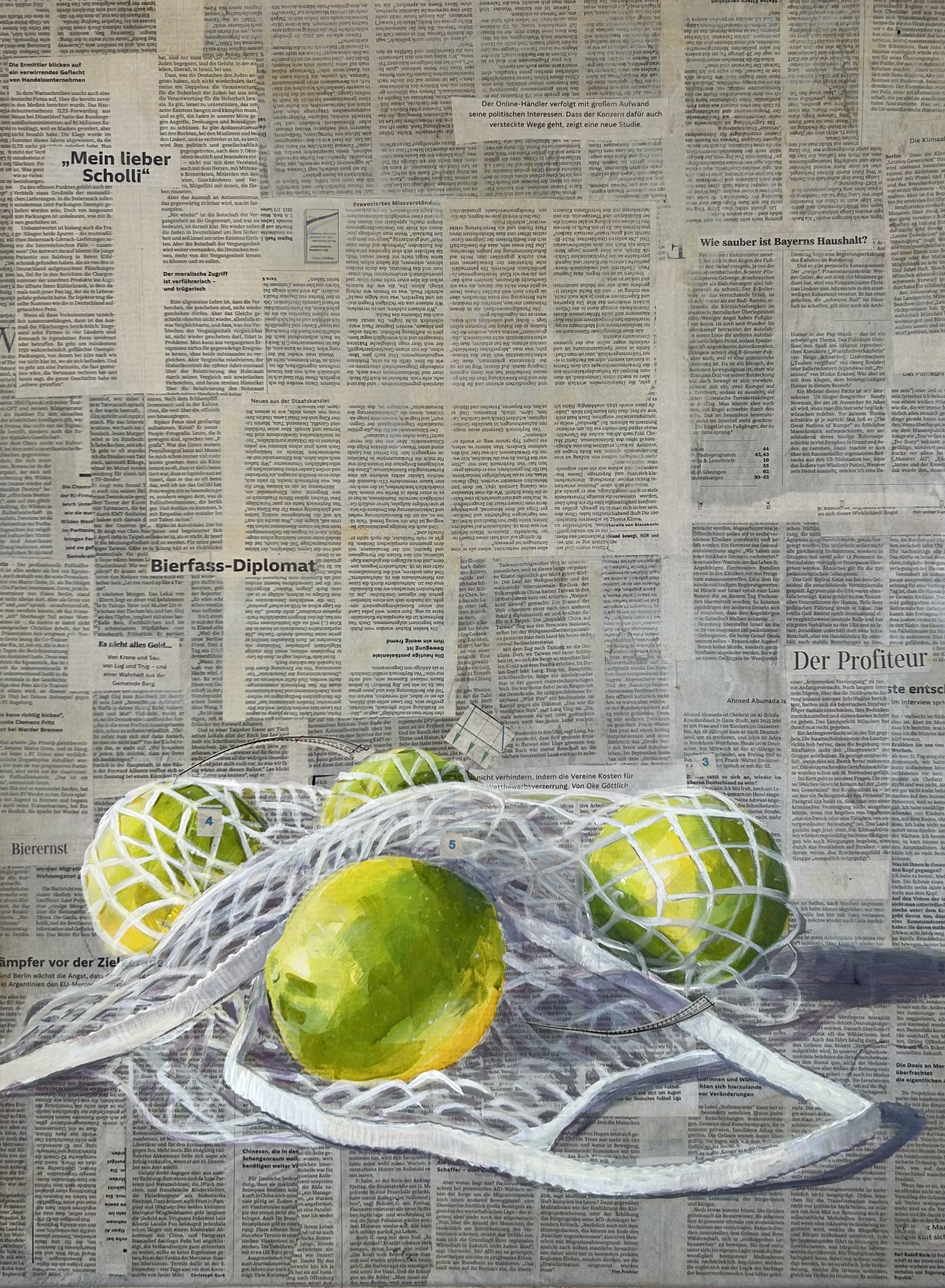 "Fruchtbare Netzwerke", gerahmt, 100 x 80 cm, Acryl auf Leinwand