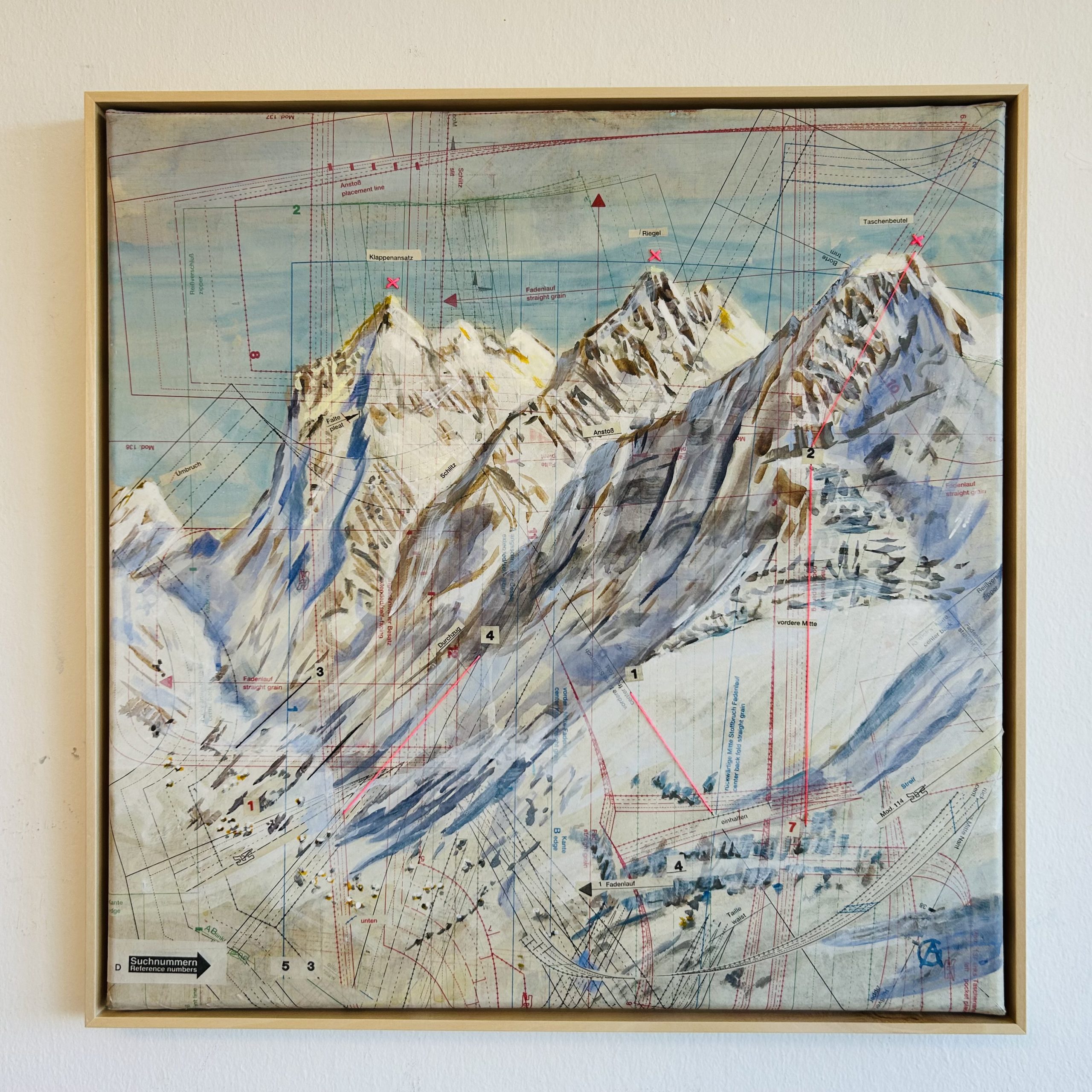 Berge auf Schnittmusterpapier