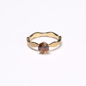 Roségold Ring wave mit Zirkon