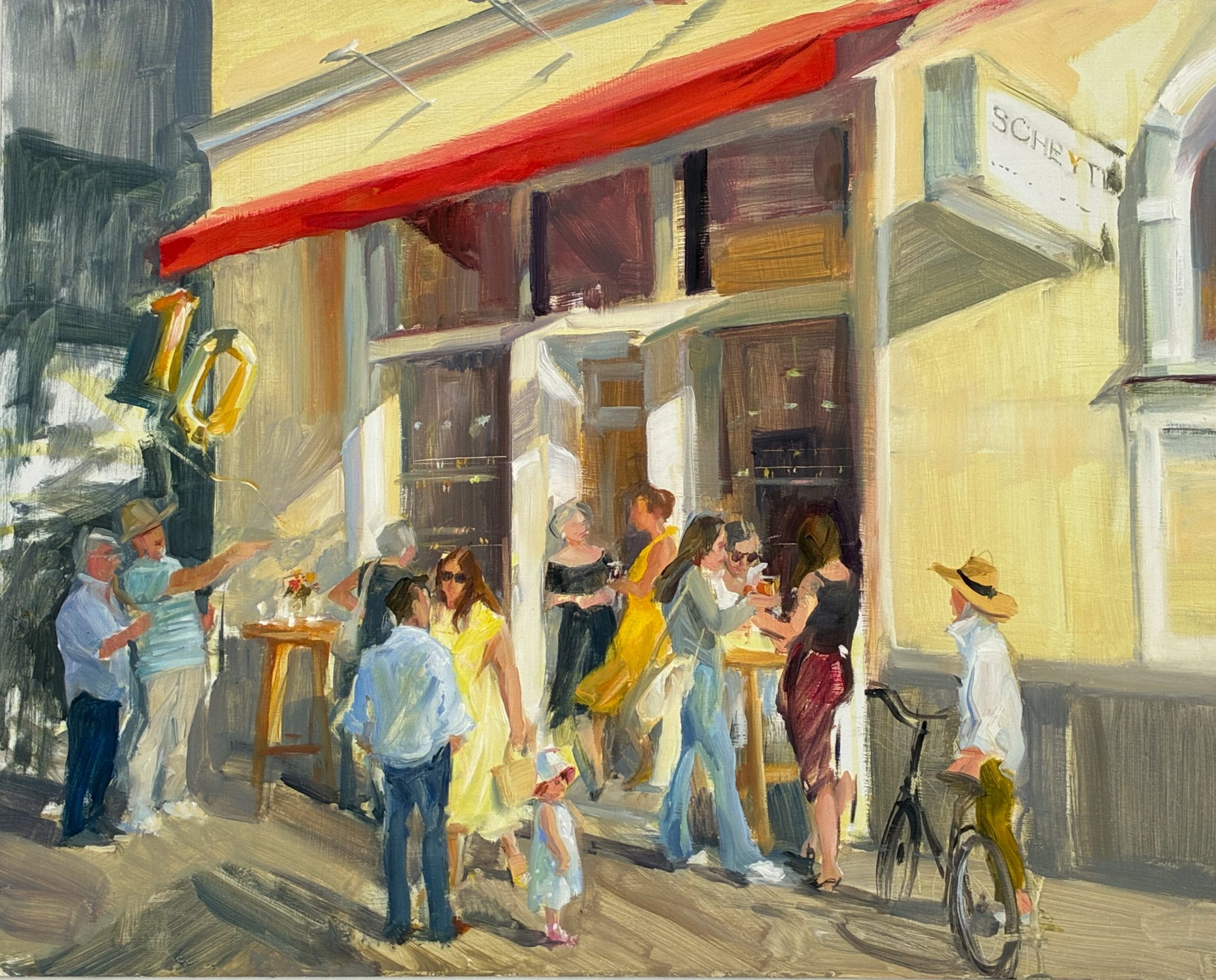 Malerei o.T von Elina Deberdeeva - Vernissage vor der Galerie Scheytt