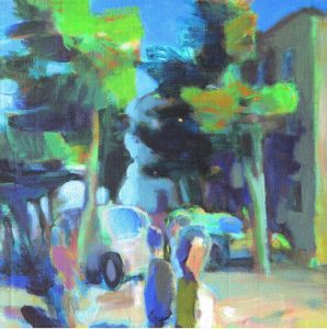 Windige Straße - Gemälde von Wolfgang Müller-Jakob